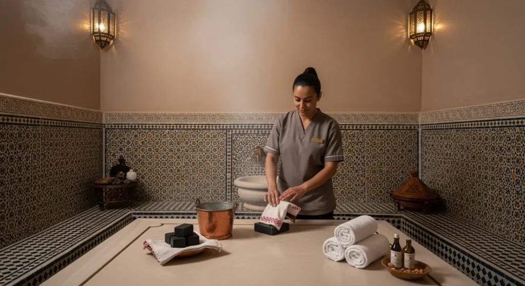 hammam relaxant à domicile Marrakech riad villa hôtel