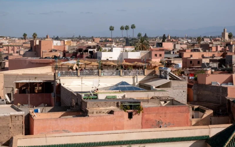 a view of a city from a rooftop