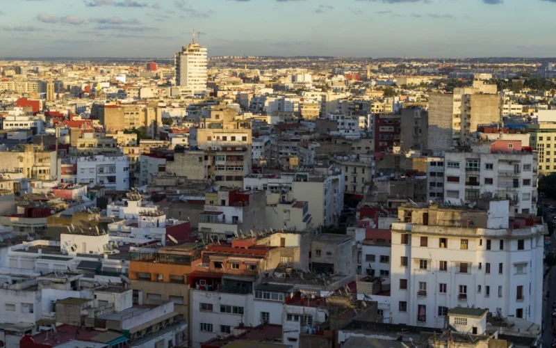 a view of a city from the top of a building