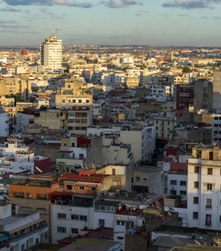 a view of a city from the top of a building