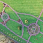 green and white floral textile