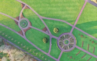 green and white floral textile