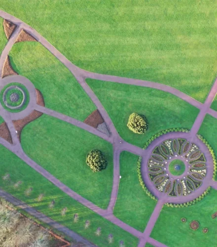 green and white floral textile