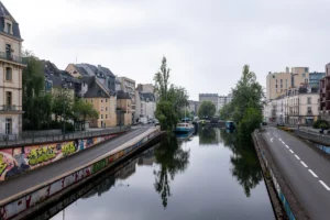 La Vilaine vue du Pont Bagoul au centre ville de Rennes