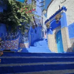 charming blue stairs in Chefchaouen, Morocco