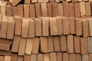 Handcrafted red brick. 

