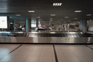 The arrivals baggage carousels in Lisbon Airport. Photograph by Mark Stuckey.