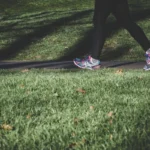 Lady running in a park in London