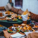a table with food on it
